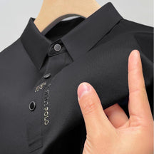 Camisa Polo Bordada em Seda - LeVienna