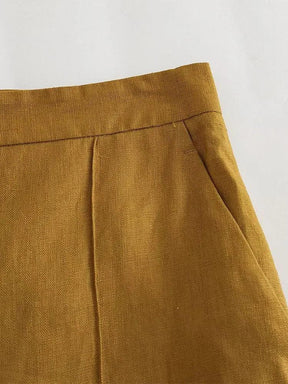 Calça Alfaiataria - Mustard - LeVienna