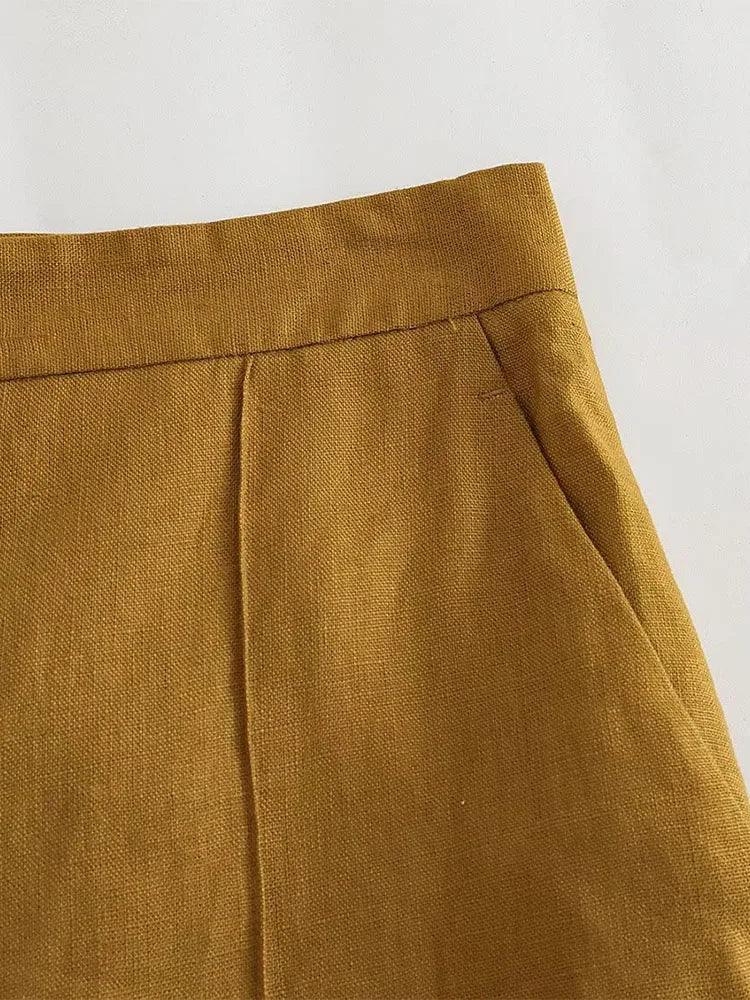 Calça Alfaiataria - Mustard - LeVienna