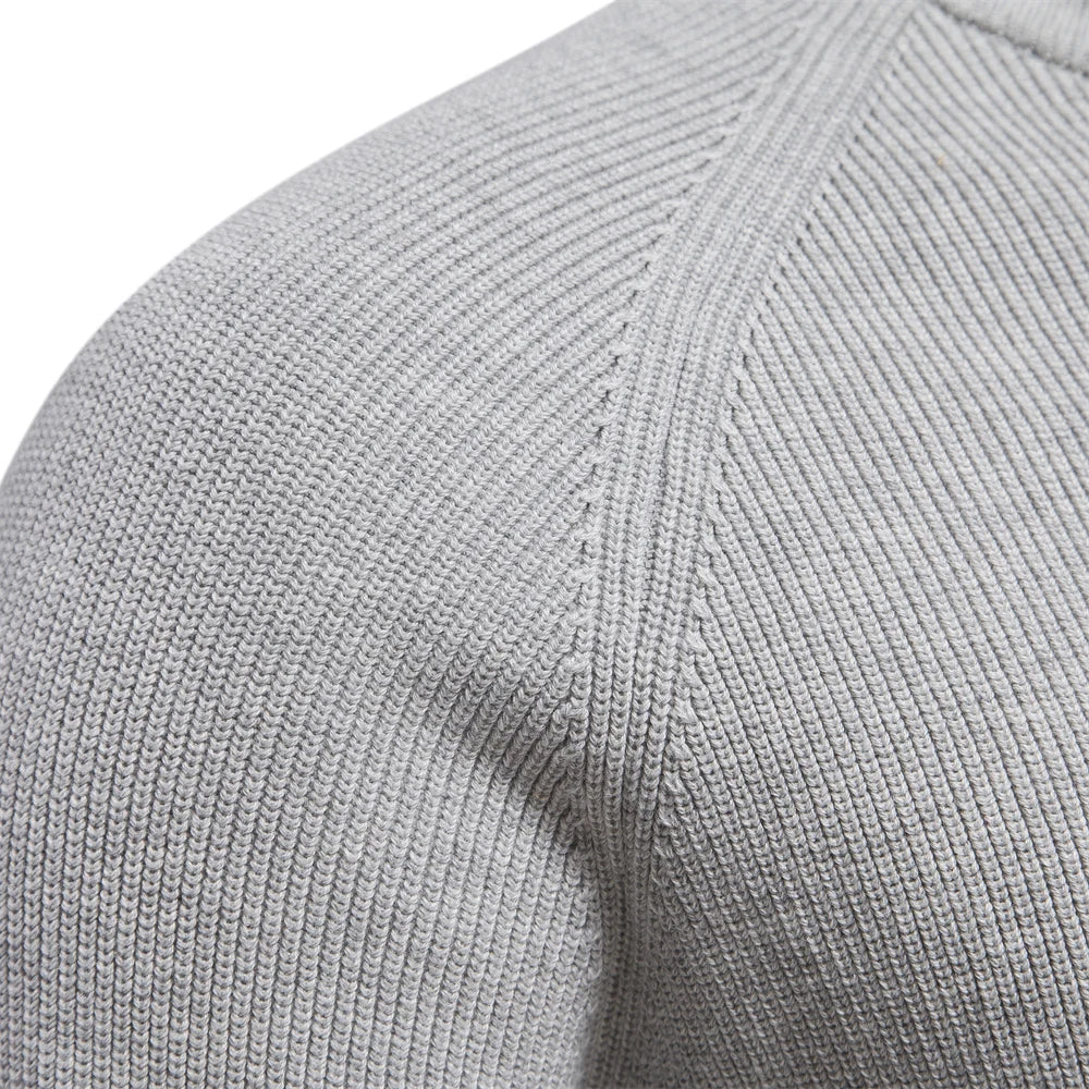 Suéter Masculino Tricot Gola Alta com Meio Zíper Levienna
