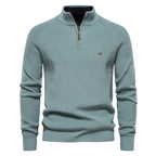 Suéter Masculino Tricot Gola Alta com Meio Zíper Levienna