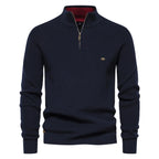 Suéter Masculino Tricot Gola Alta com Meio Zíper Levienna