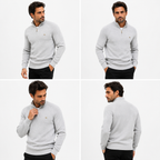 Suéter Masculino Tricot Gola Alta com Meio Zíper Levienna