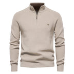 Suéter Masculino Tricot Gola Alta com Meio Zíper Levienna