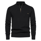 Suéter Masculino Tricot Gola Alta com Meio Zíper Levienna