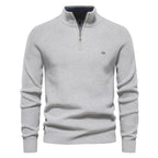 Suéter Masculino Tricot Gola Alta com Meio Zíper Levienna