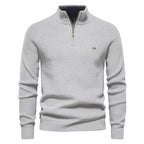 Suéter Masculino Tricot Gola Alta com Meio Zíper Levienna