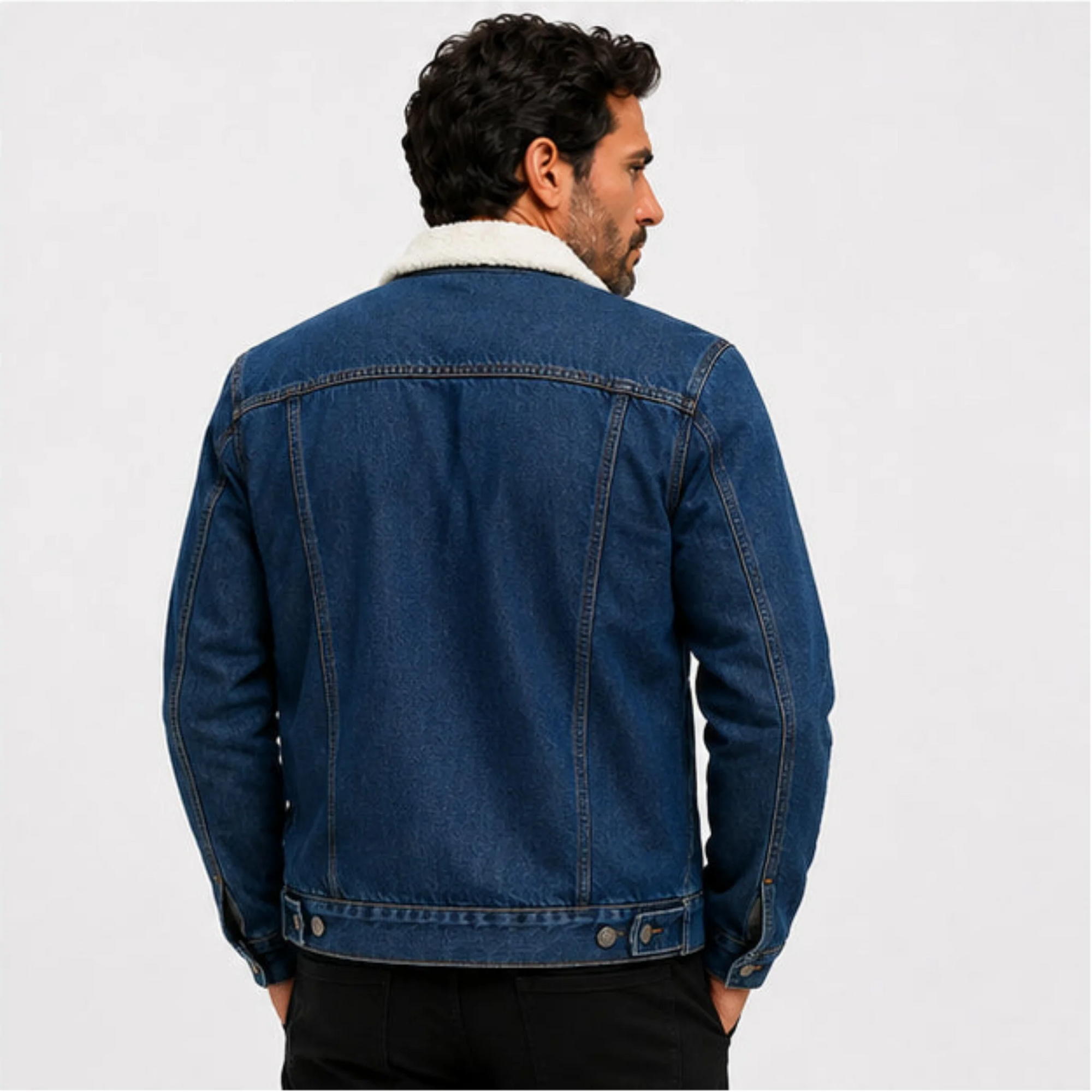 Jaqueta Masculina Jeans Forrada com Pelo Levienna