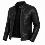 Jaqueta Masculina De Couro Slim Racer