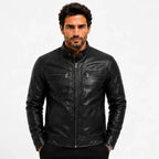 Jaqueta Masculina De Couro Slim Racer