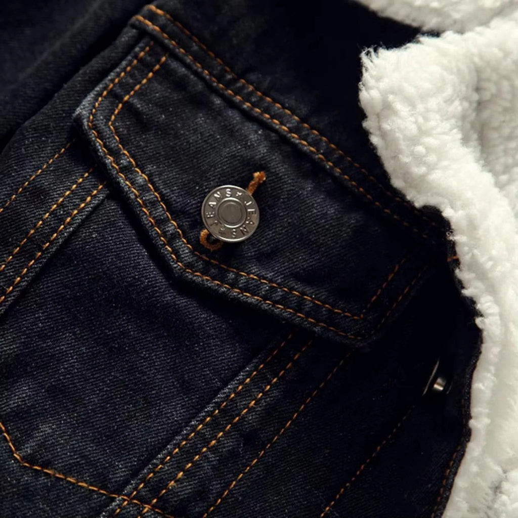 Jaqueta Masculina Jeans Forrada com Pelo Levienna