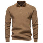 Suéter Masculino Tricot Gola Alta com Meio Zíper Levienna