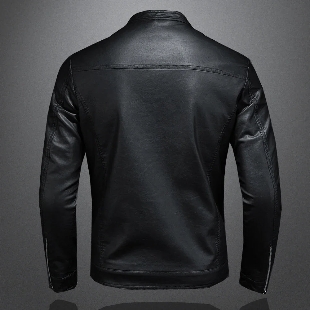 Jaqueta Masculina de Couro Biker Slim Levienna