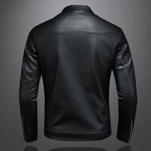 Jaqueta Masculina de Couro Biker Slim Levienna