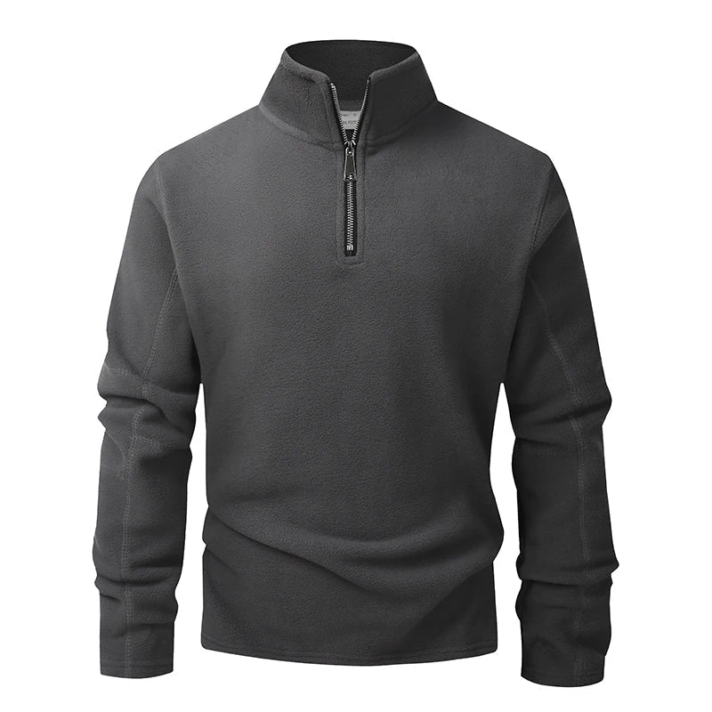 Blusa Masculina Fleece Térmica Gola Alta com Meio Zíper Inverno Levienna