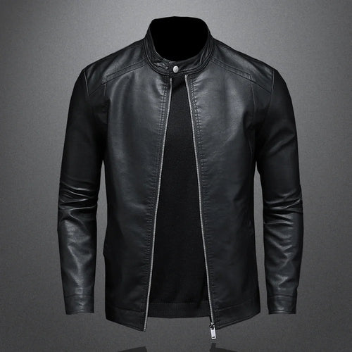 Jaqueta Masculina de Couro Biker Slim Levienna