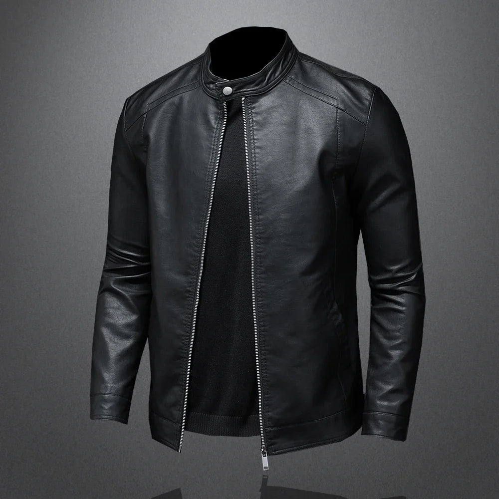 Jaqueta Masculina de Couro Biker Slim Levienna