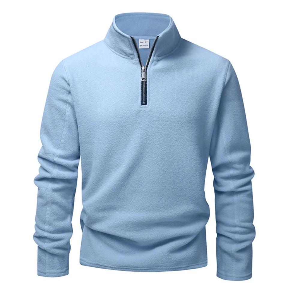 Blusa Masculina Fleece Térmica Gola Alta com Meio Zíper Inverno Levienna