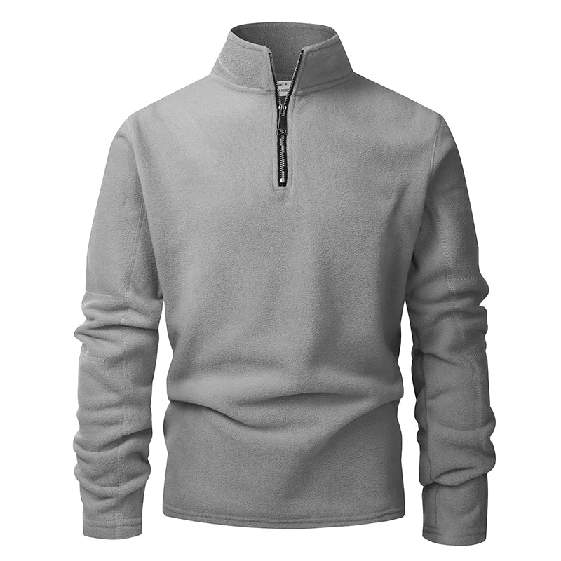Blusa Masculina Fleece Térmica Gola Alta com Meio Zíper Inverno Levienna