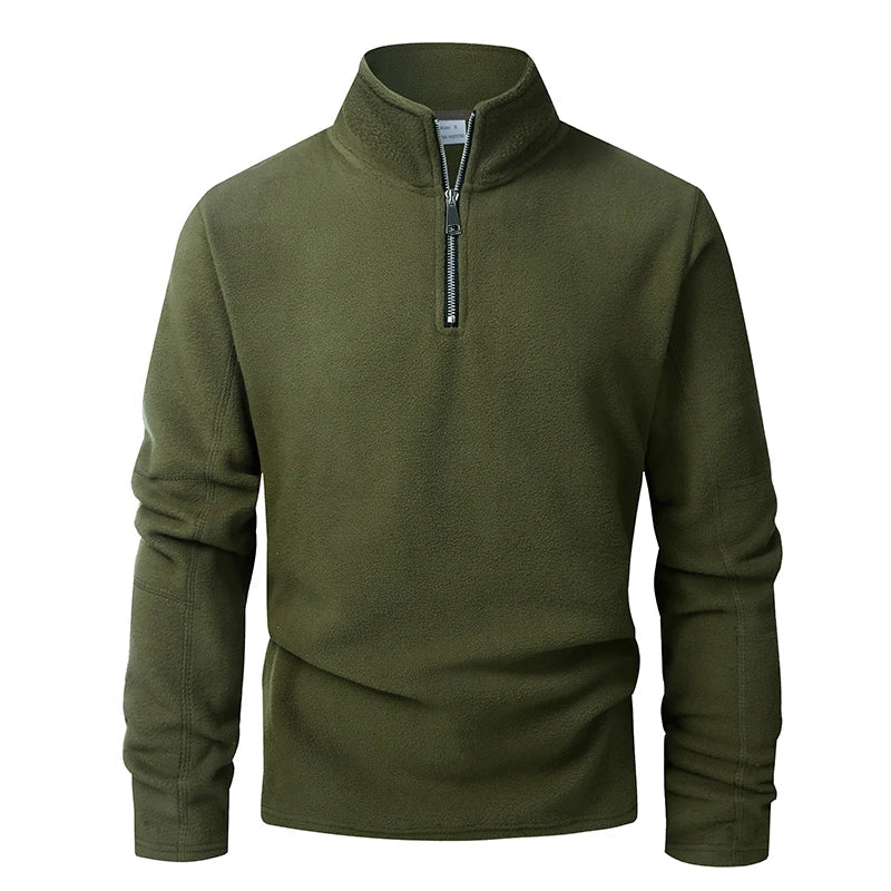 Blusa Masculina Fleece Térmica Gola Alta com Meio Zíper Inverno Levienna