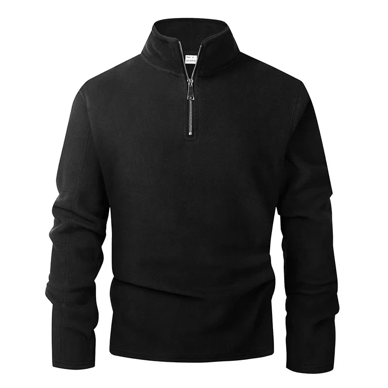 Blusa Masculina Fleece Térmica Gola Alta com Meio Zíper Inverno Levienna