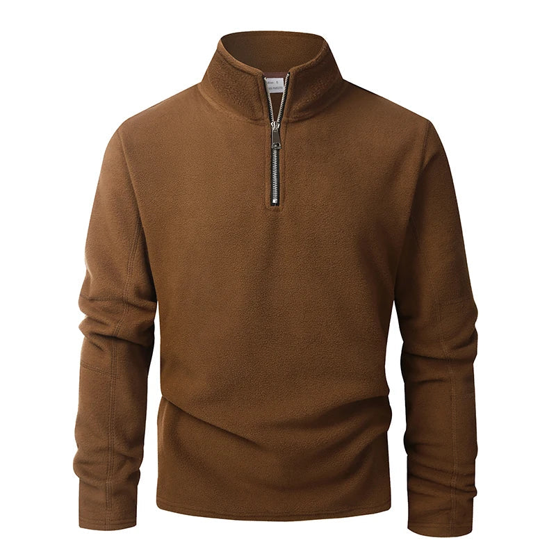 Blusa Masculina Fleece Térmica Gola Alta com Meio Zíper Inverno Levienna