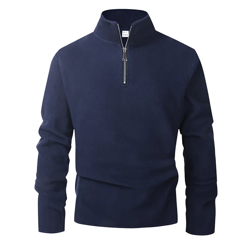 Blusa Masculina Fleece Térmica Gola Alta com Meio Zíper Inverno Levienna