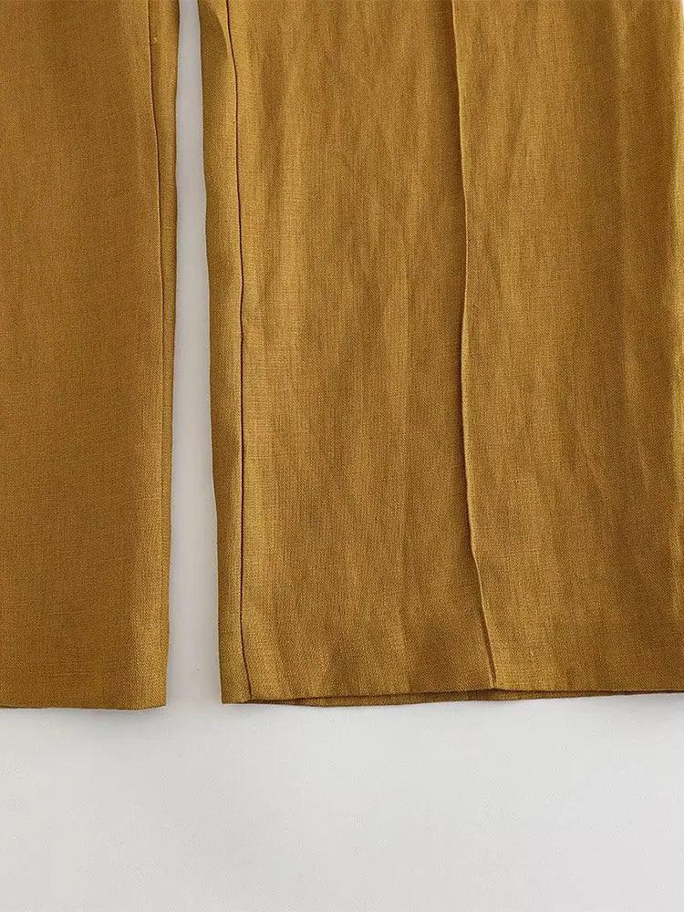 Calça Alfaiataria - Mustard - LeVienna